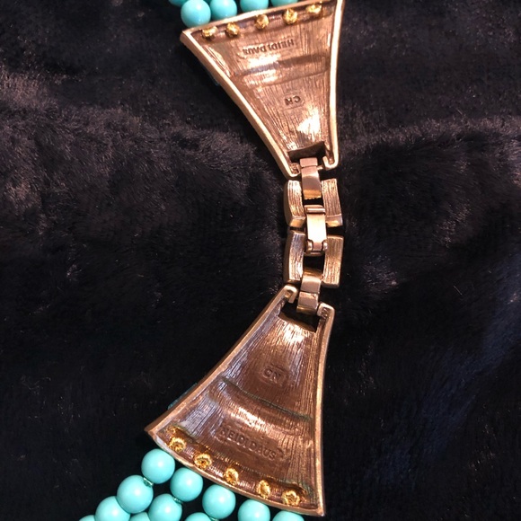 Heidi Daus Deco Master Clasp Necklace Vintage (5)Strands Green Beads 19” in. L. - Picture 4 of 6